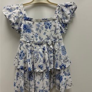 Janie and Jack Blue Floral Kids Casual Dress